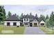 An elegant home featuring a stone and brick facade, a three-car garage, and professionally landscaped front yard at 10835A Wildlife Rd, Charlotte, NC 28278