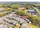 Overhead view of a neighborhood featuring well-maintained homes and a community recreation area at 1929 Shorthorn St, Charlotte, NC 28213