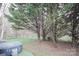 Landscaped backyard with mature trees and hot tub on patio at 222 Baldwin Ct, Rock Hill, SC 29730