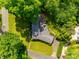 An overhead view of a home with manicured landscaping and a winding driveway at 3330 Foxcroft Rd, Charlotte, NC 28211