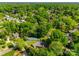 Aerial view of a home nestled among lush trees in a quiet, established neighborhood at 3330 Foxcroft Rd, Charlotte, NC 28211
