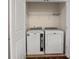 Convenient laundry closet complete with modern washer and dryer at 4554 Craigmoss Ln, Charlotte, NC 28278