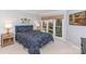 Charming bedroom with a large window view, neutral walls, and comfortable blue bedding at 5125 Waxwind Ln, Charlotte, NC 28226