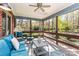 Comfortable patio with outdoor furniture offering a beautiful view of the backyard at 5125 Waxwind Ln, Charlotte, NC 28226