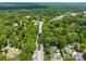 Scenic aerial view of a road winding through a verdant, tree-filled neighborhood at 5510 Sardis Rd, Charlotte, NC 28270