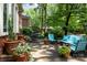 Inviting patio with comfortable outdoor seating, lush greenery, and a peaceful backyard view at 5510 Sardis Rd, Charlotte, NC 28270