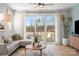 Inviting living room featuring a neutral color palette, modern furnishings, and sliding glass doors to the balcony at 5604 Kingspan Dr, Charlotte, NC 28217