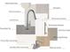 A curated selection of home interior materials including countertops, paint, flooring, and hardware at 5604 Kingspan Dr, Charlotte, NC 28217