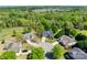 Expansive aerial view of the neighborhood showcasing lush trees and well-maintained homes in a cul-de-sac at 722 Sandy Green Ct, Fort Mill, SC 29715