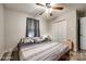 Comfortable bedroom with a ceiling fan, closet, and a neutral color scheme at 970 Willowbrook Ave, Rock Hill, SC 29730