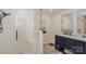 Bathroom showing a modern shower and double sink vanity at 104 Pier 33 Dr # 308, Mooresville, NC 28117