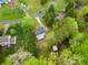 Aerial view of the property showing ample lawn and mature trees at 2717 Stockwood Dr, Gastonia, NC 28056