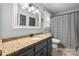 Bathroom features a granite countertop and ample lighting at 2717 Stockwood Dr, Gastonia, NC 28056