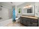 Bathroom featuring a shower/tub combination and granite countertop at 2717 Stockwood Dr, Gastonia, NC 28056