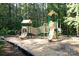 playground featuring multiple slides and climbing features, nestled within a wooded area at 4646 Eagle Pointe Ct, Denver, NC 28037