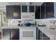 Modern kitchen featuring black cabinets, updated countertops and stainless-steel appliances at 4793 Appaloosa Ln, Maiden, NC 28650