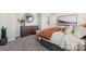 Well-lit main bedroom with neutral carpet, and an earth tone color palette at 711 Olde England Dr, Lincolnton, NC 28092