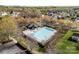 Aerial view of a community pool area with ample lounge space, offering a relaxing retreat at 7262 April Mist Trl, Huntersville, NC 28078