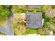 A high-angle view showing a house's layout, with a long driveway and lush landscaping at 1509 Burning Lantern Ln, Kannapolis, NC 28081