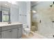 Modern bathroom with a vanity, walk-in shower, and contemporary finishes at 18420 Rosapenny Rd, Charlotte, NC 28278