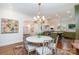 Dining area open to a kitchen featuring a round table, chairs, and a chandelier at 2120 Malvern Rd, Charlotte, NC 28207