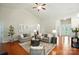 Spacious living room with hardwood floors, vaulted ceilings, and plenty of natural light at 5032 Eagles Crest Ln, Gastonia, NC 28056