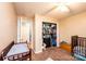 This bedroom offers ample closet space, a crib and comfortable design at 87 Green Meadows Dr, Taylorsville, NC 28681
