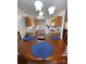 Eat-in kitchen featuring a round wooden table and chairs set below a modern chandelier light fixture at 1015 Raywood Ct, Matthews, NC 28104