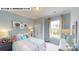 Cozy bedroom with soft blue walls, a comfortable bed, and natural light from the window at 122 N Shayna Rd, Troutman, NC 28166