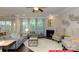 Open-concept living area with a fireplace, comfortable seating, and plenty of natural light at 130 Fordingbridge Ln, Mooresville, NC 28115