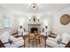 Bright living room featuring hardwood floors, a fireplace, and neutral decor at 2208 Bay St, Charlotte, NC 28205