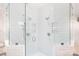 Large glass shower with dual shower heads and built-in shelving at 2208 Bay St, Charlotte, NC 28205
