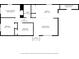 Home floor plan featuring a kitchen, living room, bedrooms, and bathroom with dimensions at 2706 Booker St, Gastonia, NC 28054