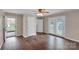 Spacious room with hardwood floors, neutral walls, and access to the backyard at 3509 Havenwood Rd, Dallas, NC 28034
