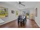 Dining area features hardwood floors, sliding glass doors, and views at 3647 Glen Haven Sw Dr, Concord, NC 28027