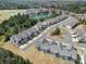 Scenic aerial view of a lakeside townhome community with mature trees and manicured lawns at 45008 Wigeon Ln # 101, Indian Land, SC 29707