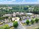 An aerial view shows the clubhouse, parking, pool, and surrounding trees at 45008 Wigeon Ln # 101, Indian Land, SC 29707