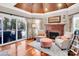 Sun room with fireplace, sliding doors and hardwood floors at 880 Craigmont Nw Ln, Concord, NC 28027