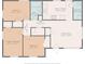Detailed floor plan showing the layout and dimensions of bedrooms, kitchen, and living room at 1108 Pearson Dr, Rock Hill, SC 29730