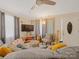 Cozy living room with a comfortable gray sofa, neutral tones, and a mounted television at 1108 Pearson Dr, Rock Hill, SC 29730