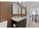 Bathroom featuring a vanity with granite counters and panel accents at 14024 Alley Son St, Huntersville, NC 28078