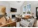 Cozy living room showcasing a fireplace, comfortable seating, and stylish decor at 209 Sardis Ln, Charlotte, NC 28270