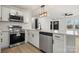 Close-up of a kitchen, featuring stainless steel appliances, and modern hardware at 2120 Green Oak Dr, Shelby, NC 28152