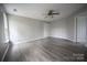 Bedroom featuring hardwood floors and ceiling fan at 2919 Bridgeville Ln, Charlotte, NC 28262