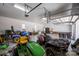 Spacious garage with high ceilings, storage, and multiple doors, ready for cars and projects at 4487 Catawba Burris Rd, Denver, NC 28037