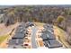Overhead shot of a residential community featuring manicured lawns and tree-lined streets at 5025 Antebellum Dr, Iron Station, NC 28080