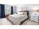 Serene bedroom with a large window, tufted headboard, and neutral color scheme at 5025 Antebellum Dr, Iron Station, NC 28080