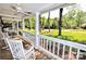 Inviting covered porch featuring rocking chairs, offering a relaxing outdoor space at 5344 Saddlewood Ln, Mint Hill, NC 28227