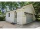 Detached garage showcasing an attached entry door and a neutral-toned exterior, perfect for car storage or hobbies at 5400 Glenham Dr, Charlotte, NC 28210