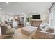Bright living area with comfortable seating, hardwood floors, and open kitchen at 5400 Glenham Dr, Charlotte, NC 28210